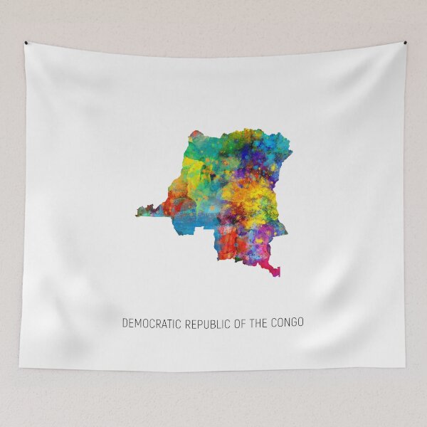Item preview, Democratic Republic of the Congo Watercolor Map designed and sold by ArtPrints.