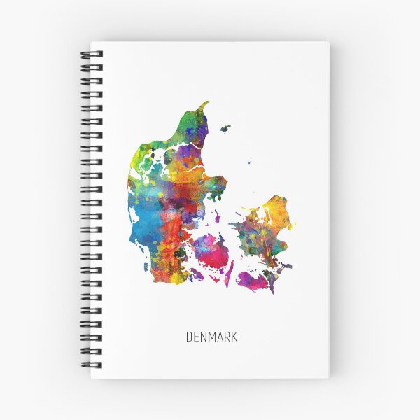Item preview, Denmark Watercolor Map designed and sold by ArtPrints.