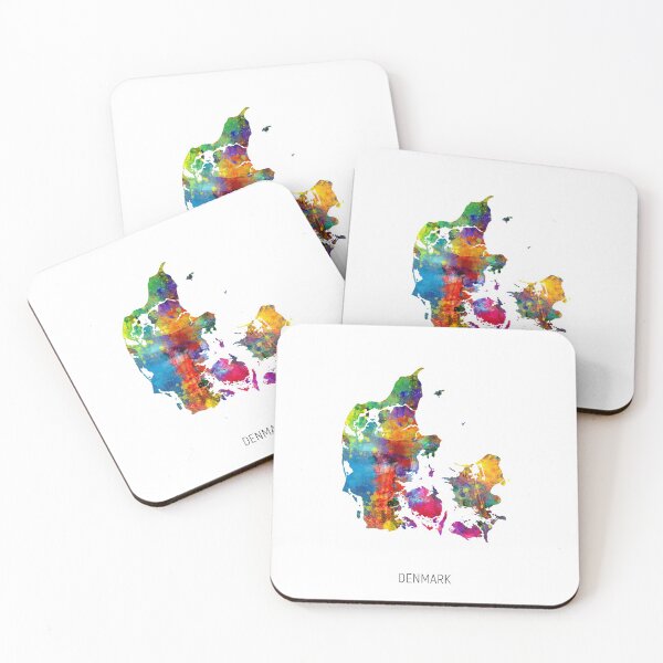 Item preview, Denmark Watercolor Map designed and sold by ArtPrints.