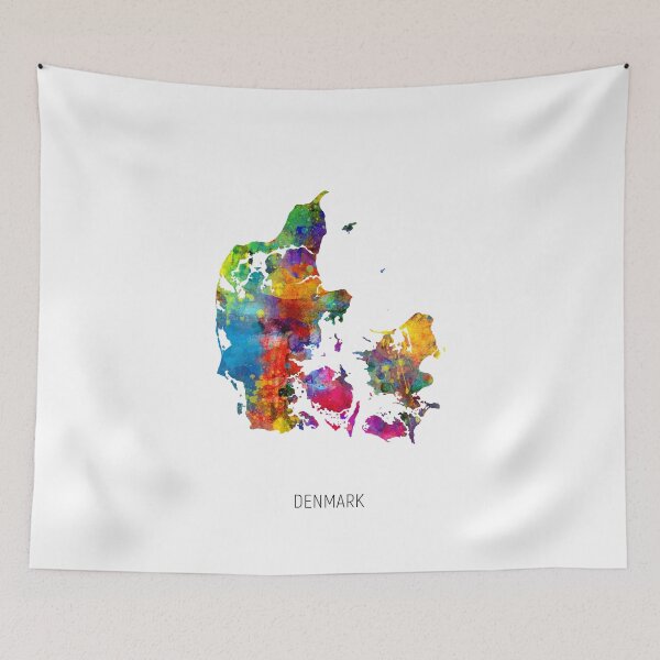 Item preview, Denmark Watercolor Map designed and sold by ArtPrints.