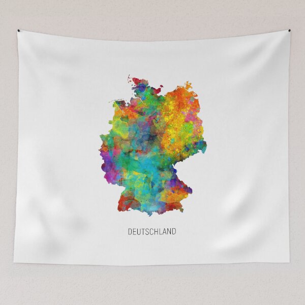 Item preview, Deutschland Watercolor Map designed and sold by ArtPrints.