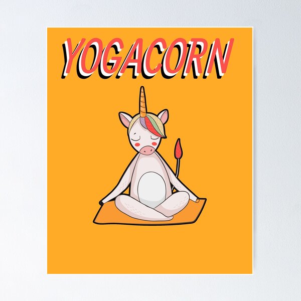 Funny Yoga Unicorn YOGI CORN Fitness Gift Yoga Teacher Art Print
