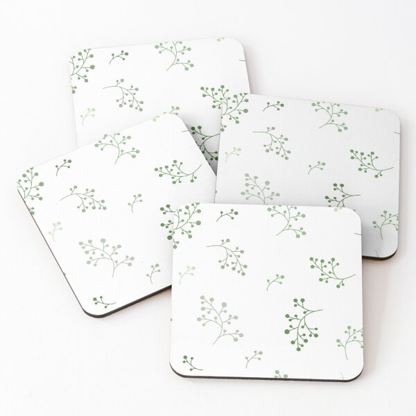 Item preview, pattern with green berries branches designed and sold by Ojli-lukojli.