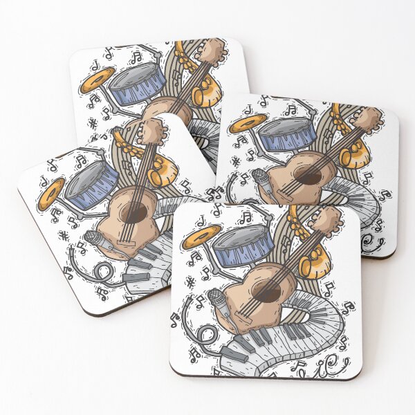 Item preview, Music with instruments hand drawn style designed and sold by trendtis.