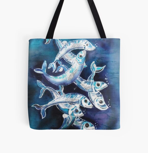 Mackerel All Over Print Tote Bag
