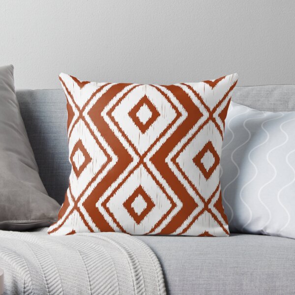 Rust Ikat Throw Pillow