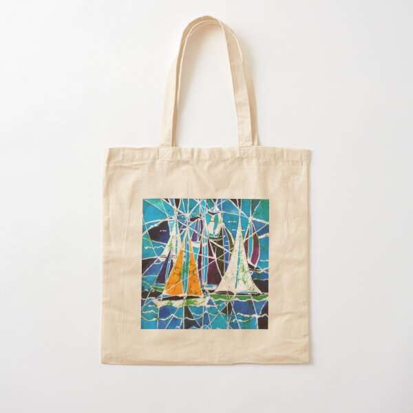 Batik Boats Cotton Tote Bag