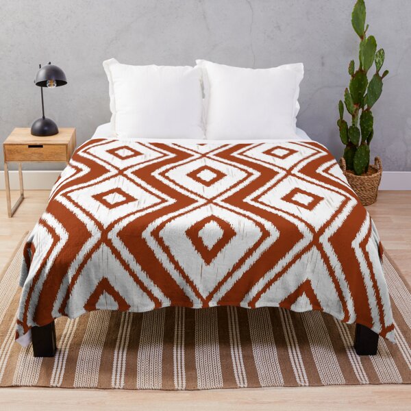 Rust Ikat Throw Blanket