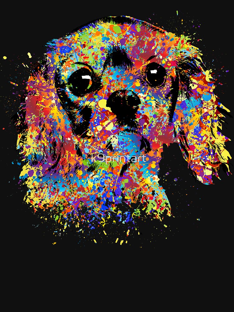 Colorful Cavalier King Charles Spaniel by k9printart