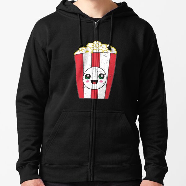 Kawaii Popcorn Movie Zipped Hoodie