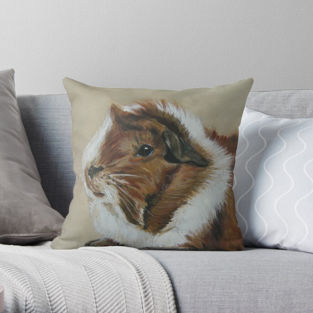 "Lucky" Gorgeous Guinea Pig Throw Pillow