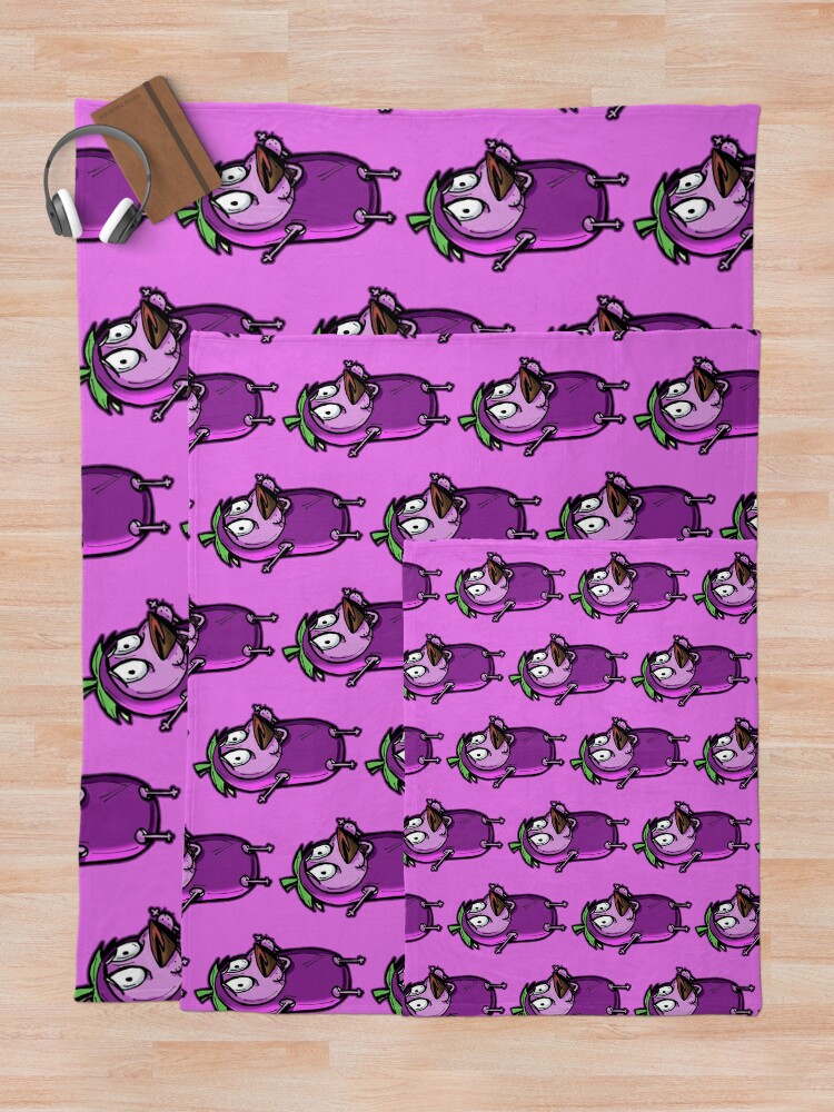 Alternate view of Courage the Cowardly Dog™ in the Great Eggplant Costume Throw Blanket