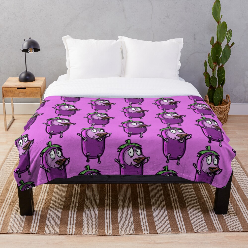 Courage the Cowardly Dog™ in the Great Eggplant Costume Throw Blanket