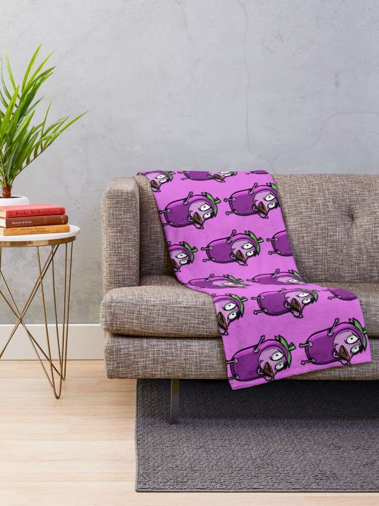 Alternate view of Courage the Cowardly Dog™ in the Great Eggplant Costume Throw Blanket