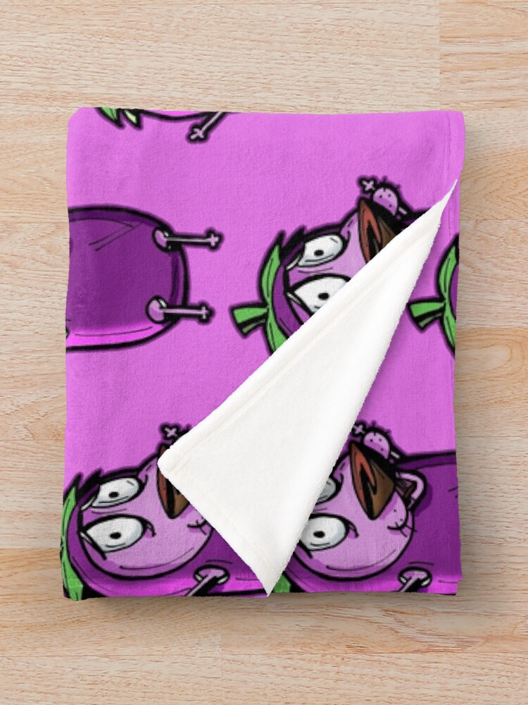 Alternate view of Courage the Cowardly Dog™ in the Great Eggplant Costume Throw Blanket