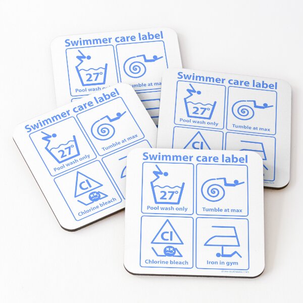 Item preview, Swimmer care label designed and sold by John Chilton.