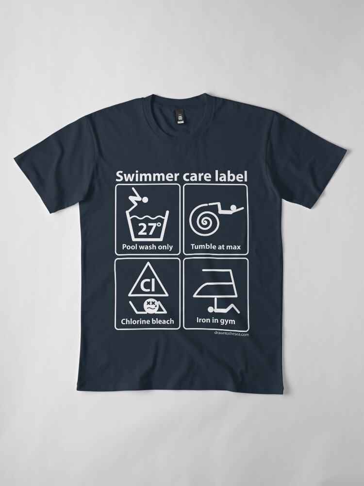 Alternate view of Swimmer care label white Premium T-Shirt