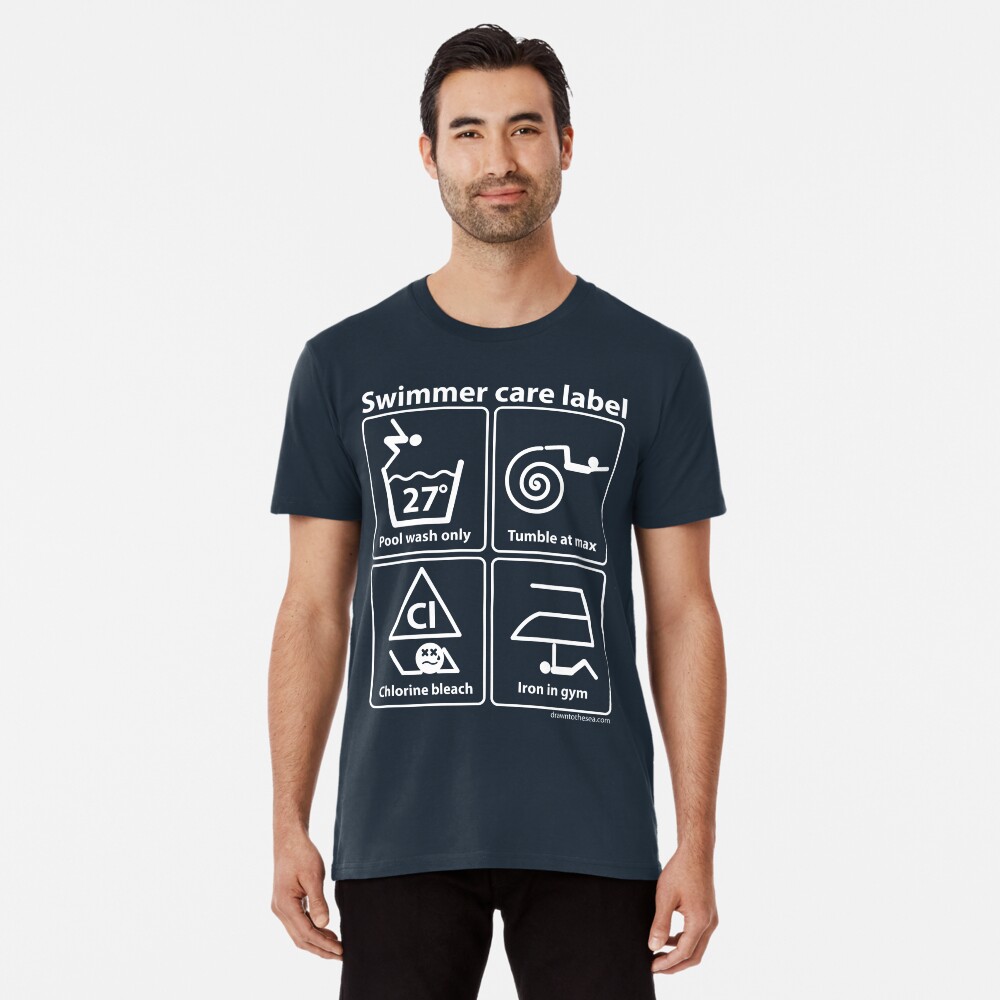 Swimmer care label white Premium T-Shirt