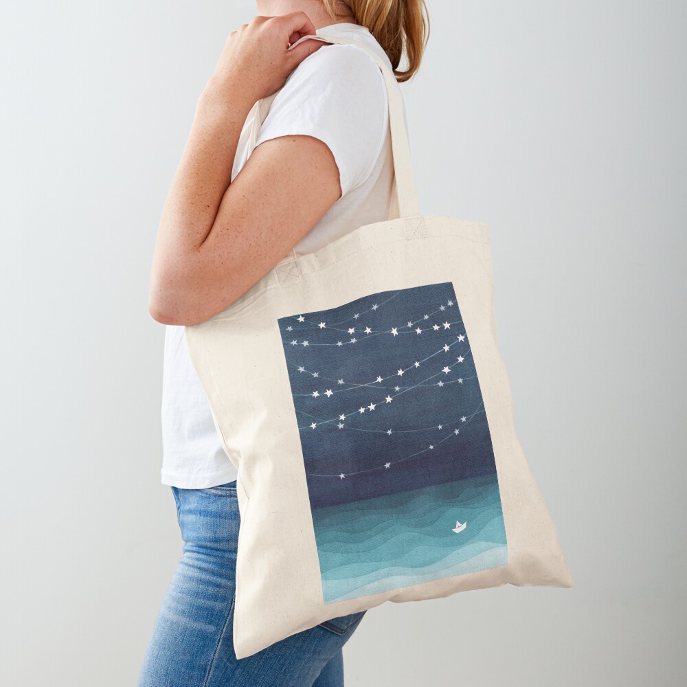 Garland of stars, teal ocean Tote Bag