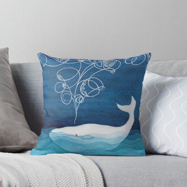 Item preview, Ballena feliz, animales, criatura marina, acuarela azul verdoso designed and sold by VApinx.