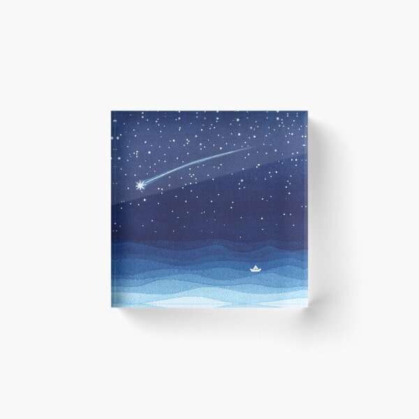 Item preview, Falling star, shooting star, sailboat ocean waves blue sea designed and sold by VApinx.