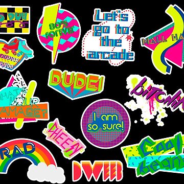 80s and 90s Stickers 25 Fun Flashback Stickers, 90's Aesthetic