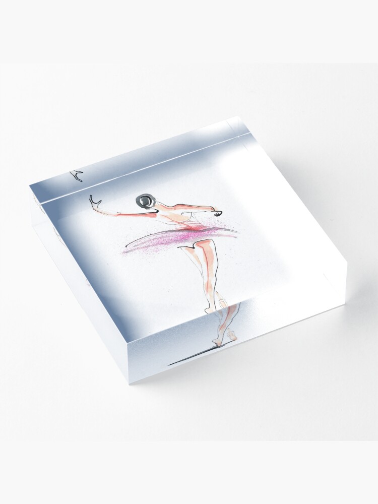 Alternate view of Ballerina Dance Drawing Acrylic Block
