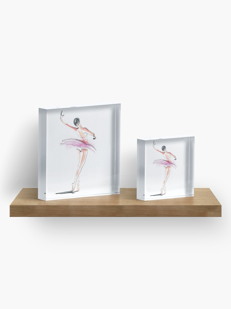 Alternate view of Ballerina Dance Drawing Acrylic Block