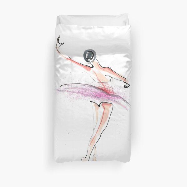 Ballerina Dance Drawing Duvet Cover