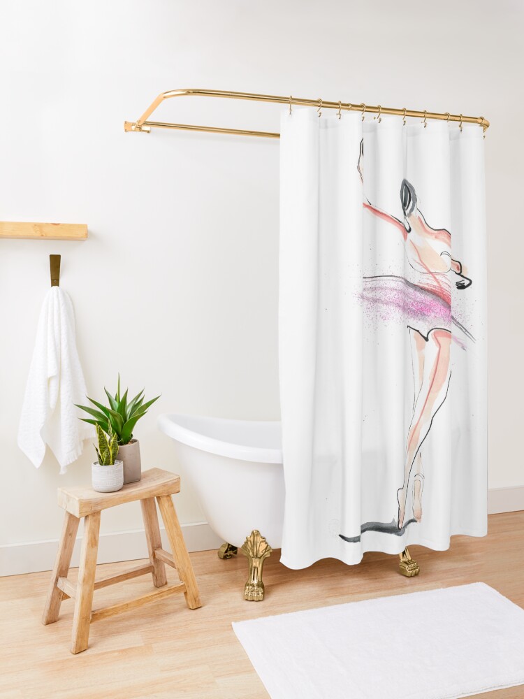 Alternate view of Ballerina Dance Drawing Shower Curtain