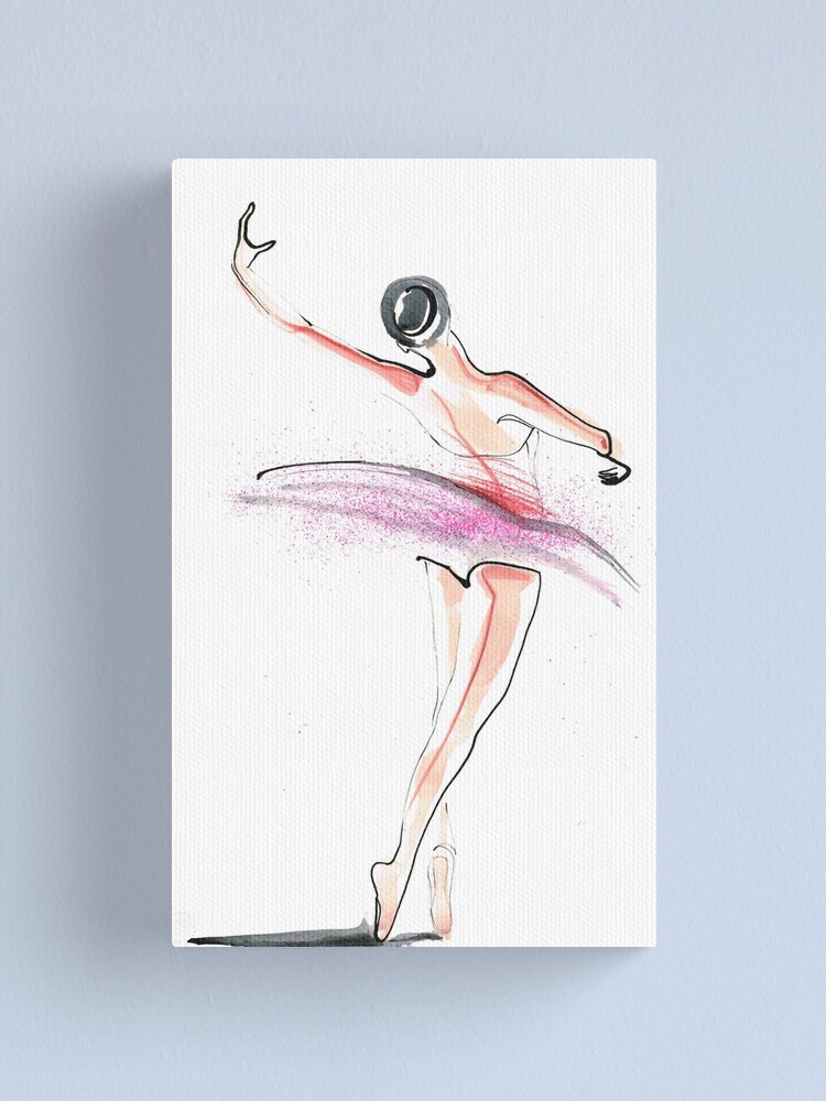Alternate view of Ballerina Dance Drawing Canvas Print