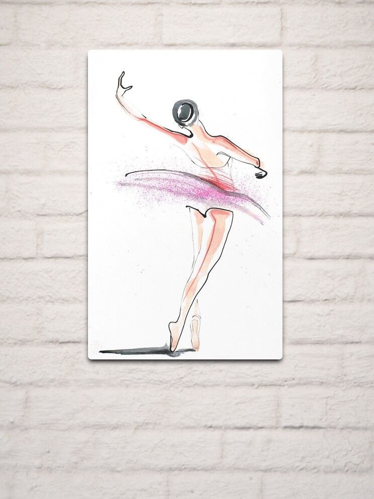 Ballerina Dance Drawing Metal Print for Sale by CatarinaGarcia