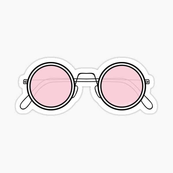 Rose Coloured Circle Glasses Sticker