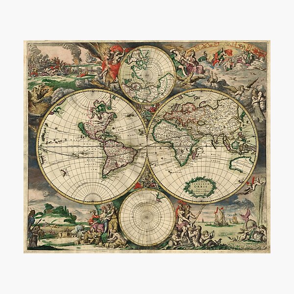 Item preview, Vintage map of the World designed and sold by Vintage Designs +.