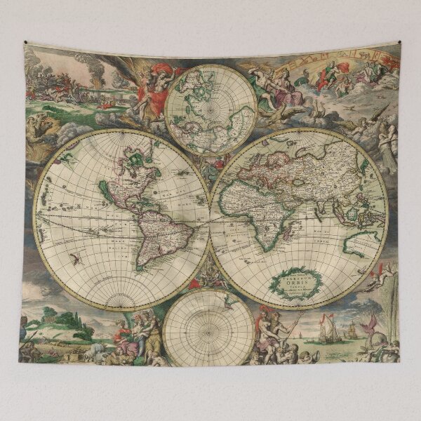 Item preview, Vintage map of the World designed and sold by Vintage Designs +.
