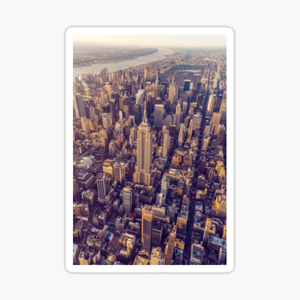Vintage Hued NYC Aerial View Sticker