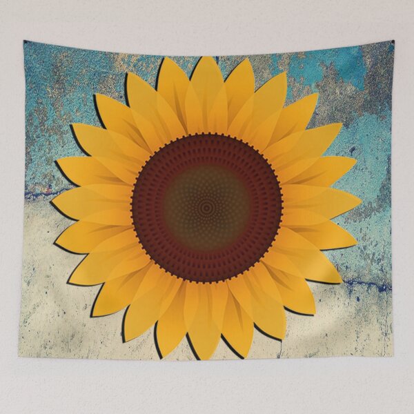 Item preview, Sunflower on Teal & Cream Distressed Background Home Decor Gifts designed and sold by Cute & Sassy Custom Gifting Boutiques.