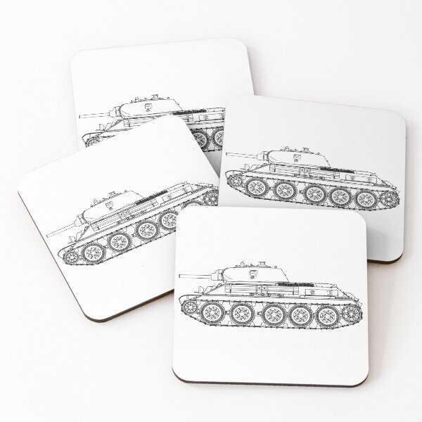 Item preview, Soviet Tank T-34 WW2 Line Drawing designed and sold by BERGULATOR.