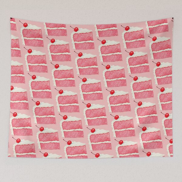 Item preview, Cherry Cake Slice Pattern - Pink designed and sold by Kelly  Gilleran.