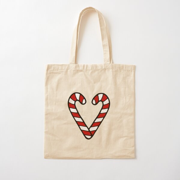 Candy Cane Pattern Cotton Tote Bag