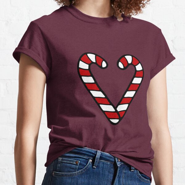 Candy Cane Pattern Dark Green Classic T-Shirt