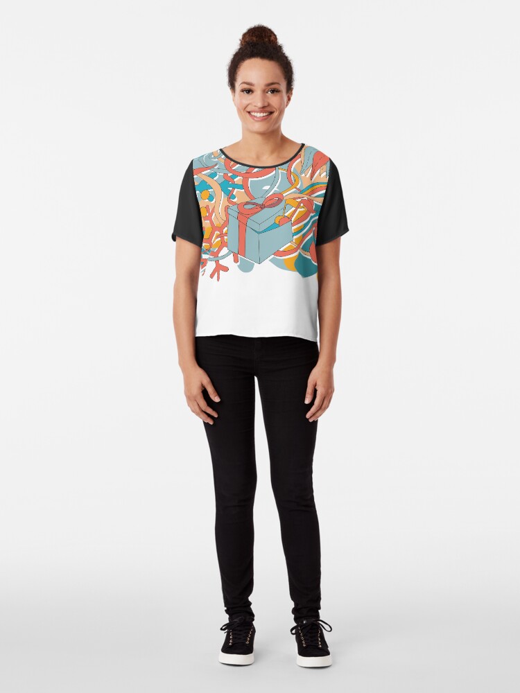 Alternate view of Night is Alive Holiday 2019 Chiffon Top