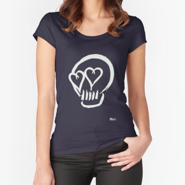 Love Skull (White) Fitted Scoop T-Shirt
