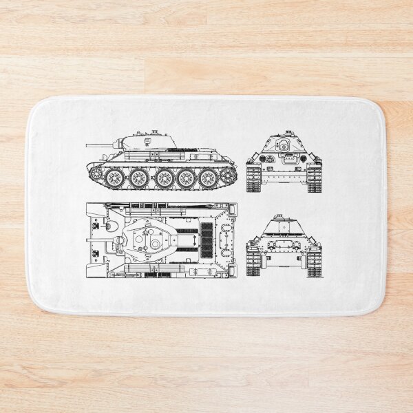 Item preview, Soviet Tank T-34 WW2 Line Drawing designed and sold by BERGULATOR.