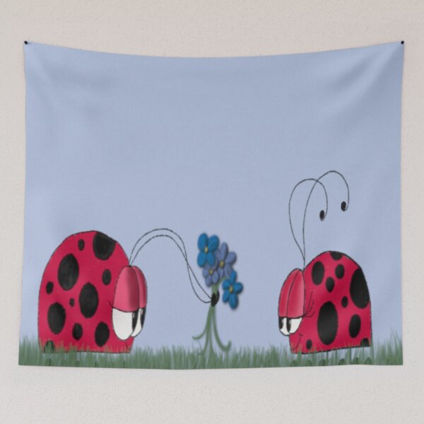 Item preview, Ladybug Illustration Flowers For My Love designed and sold by OneArtsyMomma.