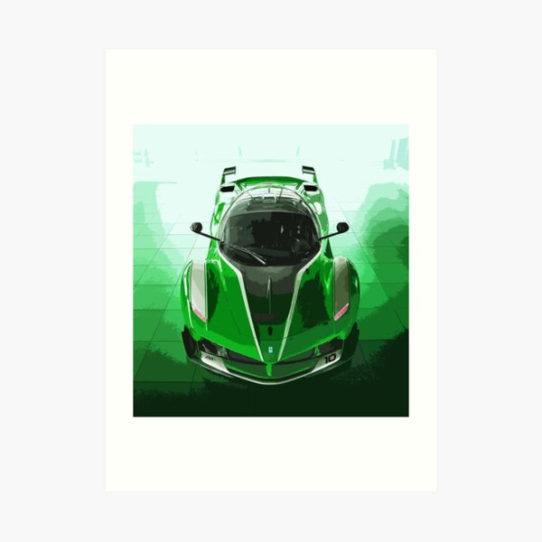 Green Ferrari FXX K Art Print