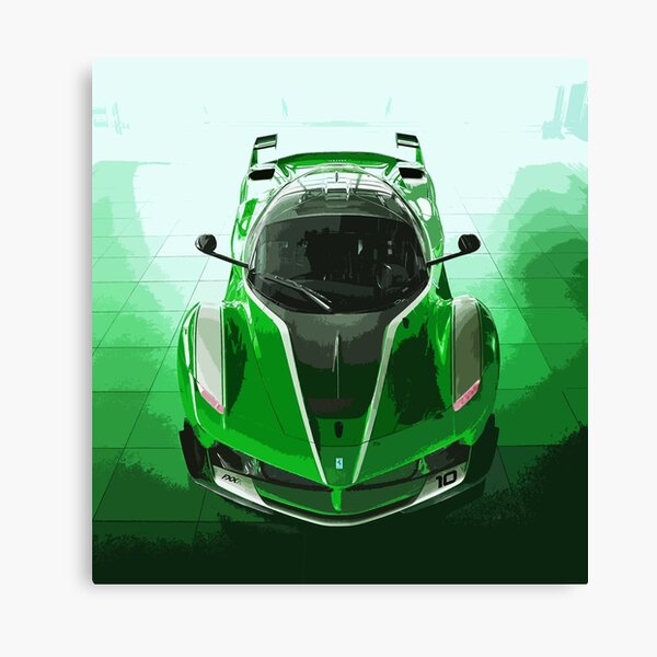 Green Ferrari FXX K Canvas Print