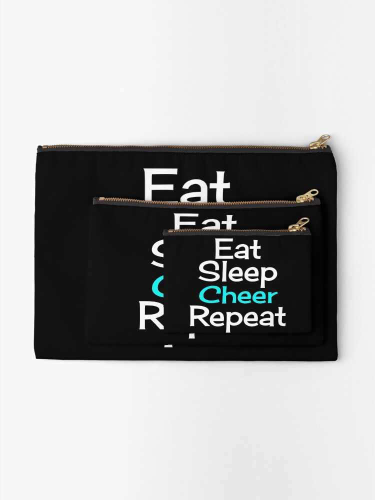 Alternate view of Eat, Sleep, Cheer, Repeat Zipper Pouch