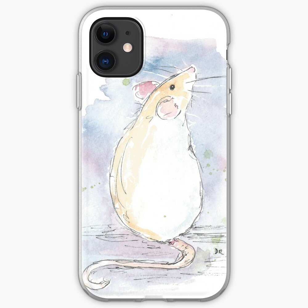 Weisse Ratte Zeichnen Iphone Hulle Cover Von Debthezeb Redbubble