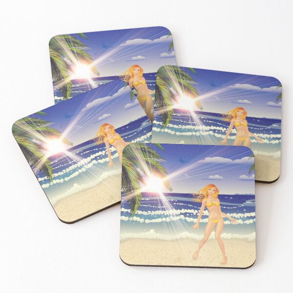 Item preview, Blonde woman on beach designed and sold by AnnArtshock.